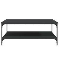 Salontafel 100x100x40 cm bewerkt hout zwart - thumbnail