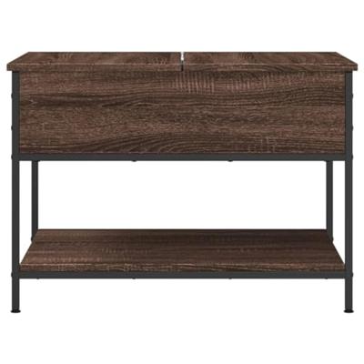 Salontafel 70x50x50 cm bewerkt hout en metaal bruineikenkleur Salontafel 70x50x50 cm bewerkt hout en metaal bruineikenkleur