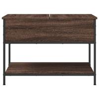 Salontafel 70x50x50 cm bewerkt hout en metaal bruineikenkleur - thumbnail