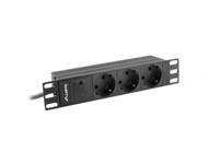 Lanberg PDU-03F-0200-BK energiedistributie 3 AC-uitgang(en) 1U Zwart - thumbnail
