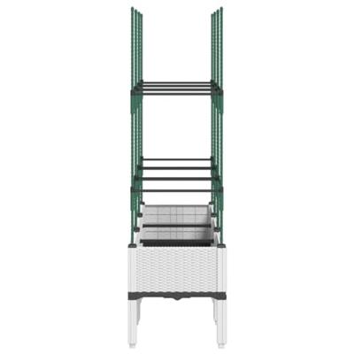 Plantenbak met latwerk 120x40x142,5 cm polypropeen wit Plantenbak met latwerk 120x40x142,5 cm polypropeen wit