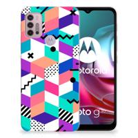 Motorola Moto G30 | G10 TPU Hoesje Blokken Kleurrijk - thumbnail