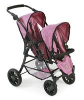 Tweeling Poppenwagen Twinny - Pink Jeans Black - thumbnail