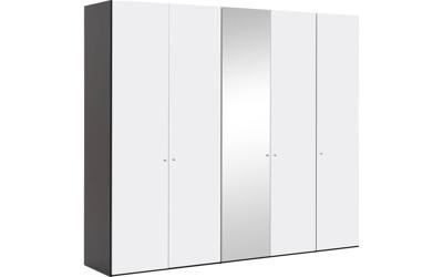 Goossens Kledingkast Easy Storage Ddk, Kledingkast 253 cm breed, 220 cm hoog, 4x draaideur en 1x spiegel draaideur midden Goossens Kledingkast Easy Storage Ddk, Kledingkast 253 cm breed, 220 cm hoog, 4x draaideur en 1x spiegel draaideur midden