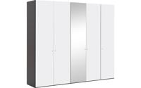 Goossens Kledingkast Easy Storage Ddk, Kledingkast 253 cm breed, 220 cm hoog, 4x draaideur en 1x spiegel draaideur midden - thumbnail