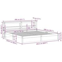 Bedframe met hoofdeinde zonder matras 200x200 cm wit - thumbnail