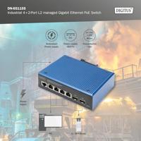 Digitus DN-651155 Industrial Ethernet Switch 4 x 2 poorten 1 GBit/s - thumbnail