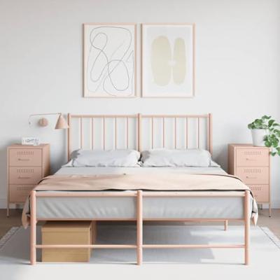 Nachtkastjes 2 st 36x39x68 cm staal roze