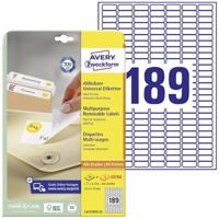 Etiket avery l4731rev-25 25.4x10mm wit 4725st - thumbnail