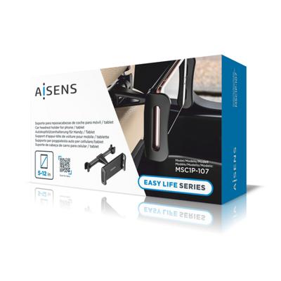 AISENS MSC1P-107 Verstelbare autohouder (1 stuk) voor telefoon/tablet, zwart