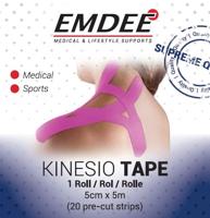 Emdee Kinesiologie Tape Kinesio Tape 20 Pre-Cut Strips Bandage Art.57812 5cmx5m 1Stuks - thumbnail