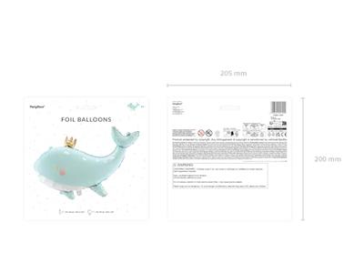Folieballon Walvis Licht Blauw (93x60cm)