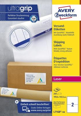 Etiket Avery L7168-100 199.6x143.5mm wit 200 etiketten