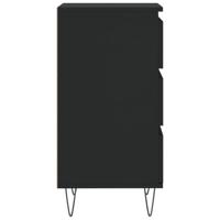 Dressoir 40x35x70 cm bewerkt hout zwart - thumbnail