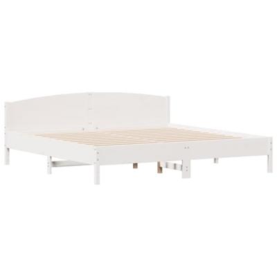Bedframe zonder matras massief grenenhout wit 180x200 cm