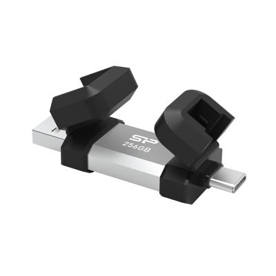 Silicon Power SP256GBUC3C51V1S USB flash drive 256 GB USB Type-A / USB Type-C 3.2 Gen 1 (3.1 Gen 1) Zwart, Zilver