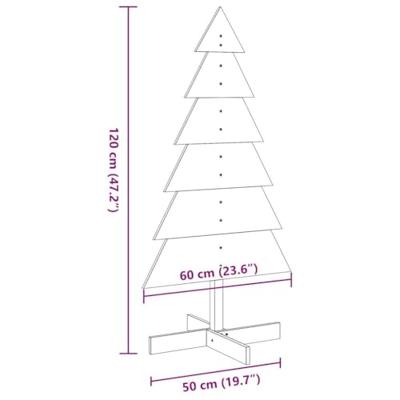 VidaXL Kerstdecoratie kerstboom 120 cm massief grenenhout wit
