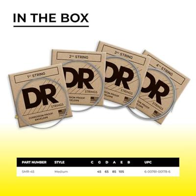 DR Strings SMR-45 Hi-Beam 45-105 short scale snaren voor elektrische basgitaar