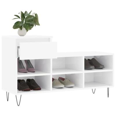 VidaXL Schoenenkast 102x36x60 cm bewerkt hout hoogglans wit