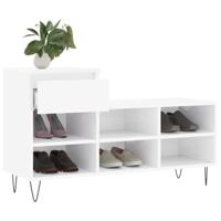 VidaXL Schoenenkast 102x36x60 cm bewerkt hout hoogglans wit - thumbnail