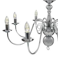 VidaXL Kroonluchter 8xe14 zilverkleurig - thumbnail