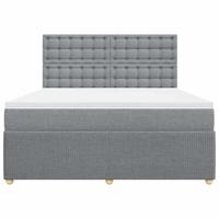 Boxspring met matras stof lichtgrijs 180x200 cm - thumbnail