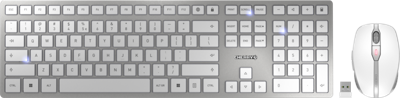 CHERRY DW 9100 SLIM toetsenbord Inclusief muis Universeel RF-draadloos + Bluetooth QWERTY Amerikaans Engels Zilver