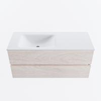 MONDIAZ VICA 110cm badmeubel onderkast Underlayment 2 lades. Wastafel CLOUD links 1 kraangat, kleur Talc. - thumbnail