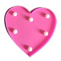 Creatief hart vorm Warm wit LED decoratie Light 2 x AA batterijen aangedreven partij Festival tabel bruiloft Lamp nachtlampje (roze) - thumbnail