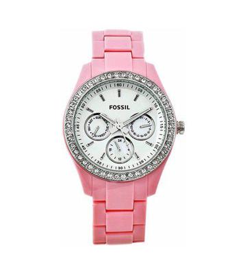 Horlogeband Fossil ES2206 Kunststof/Plastic Roze 18mm Horlogeband Fossil ES2206 Kunststof/Plastic Roze 18mm