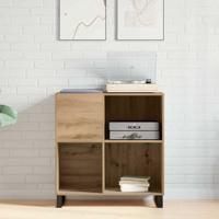 Platenkast artisanaal eikenkleurig 85 x 38 x 89 cm Bewerkt hout - thumbnail