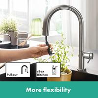 Hansgrohe Aqittura M91 Filter systeem 210, uittrekbare uitloop, 1jet, sBox, rvs look - thumbnail