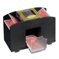 Relaxdays kaartenschudmachine op batterij zwart 4 decks | 6 stuks - thumbnail