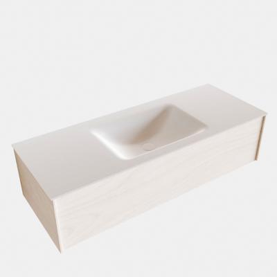 Badkamermeubel BWS Madrid Wit 120x45x30 cm Mat Witte Solid Surface Wastafel (1 kraangat) Badkamermeubel BWS Madrid Wit 120x45x30 cm Mat Witte Solid Surface Wastafel (1 kraangat)