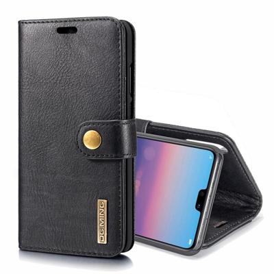 Crazy Horse textuur Flip afneembare magnetische lederen Case voor Huawei P20 met houder & kaartsleuven & portemonnee (zwart)