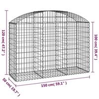 Schanskorf gewelfd 150x50x100/120 cm gegalvaniseerd ijzer - thumbnail