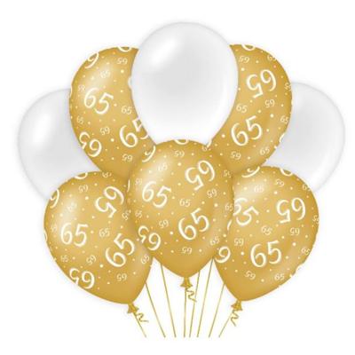 Decoratie ballonnen goud/wit - 65