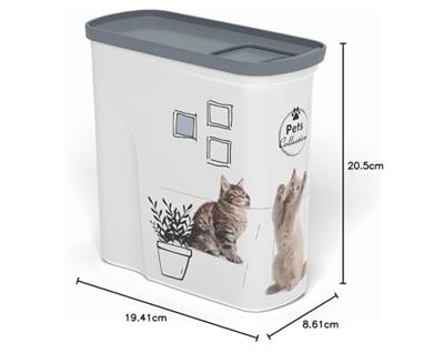 Curver PetLife Voedercontainer 2 kg droogvoercontainer voor katten voorraadcontainer voor dierenvoeding 20,5 x 8,6 x 19,40 cm