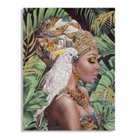 Mauro Ferretti Schilderij op canvas veelkleurige vrouw - thumbnail