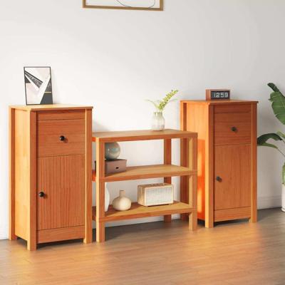 Dressoir 2 pcs Wasbruin 39 x 34,5 x 80 cm Massief grenenhout Dressoir 2 pcs Wasbruin 39 x 34,5 x 80 cm Massief grenenhout