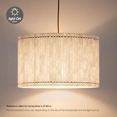 Papieren Gevouwen Lampenkap - Cilindrisch - White - ø40 x 20 cm - E27 fitting - Voor Staande Lamp - Ontworpen voor woonkamer en eetkamer