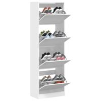 Schoenenkast met 4 klaplades 60x34x187,5 cm wit - thumbnail