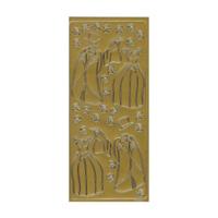 Vaessen Creative • sticker 10x23cm 10pcs goud kleding - thumbnail