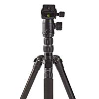 Statief - Maximaal draagvermogen: 3.0 kg - Minimale werkhoogte: 17.5 cm - Maximale werkhoogte: 145.0 cm - 3 Segmenten - Balhoofd - Inclusief reistas - Omkeerbare middenkolom - ABS/Aluminium - Zwart - thumbnail