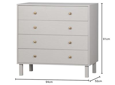 WOOOD Ladekast/Commode 'Madu' 91 x 94cm, kleur Wolkengrijs