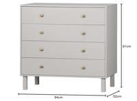 WOOOD Ladekast/Commode 'Madu' 91 x 94cm, kleur Wolkengrijs - thumbnail