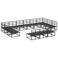 Tuinbankenset met kussen 13 pcs Zwart Aluminium - thumbnail