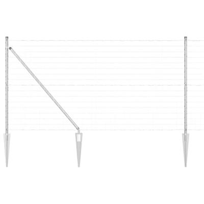 VidaXL Hek met paal zilver 1,2 x 10 m staal