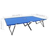 Ligbed 2-persoons inklapbaar staal blauw - thumbnail