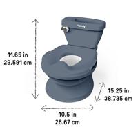INGENUITY Mini kindertoilet met toiletverkleiner, muzikale spoeling en geïntegreerde opbergruimte voor doekjes Blauw - thumbnail